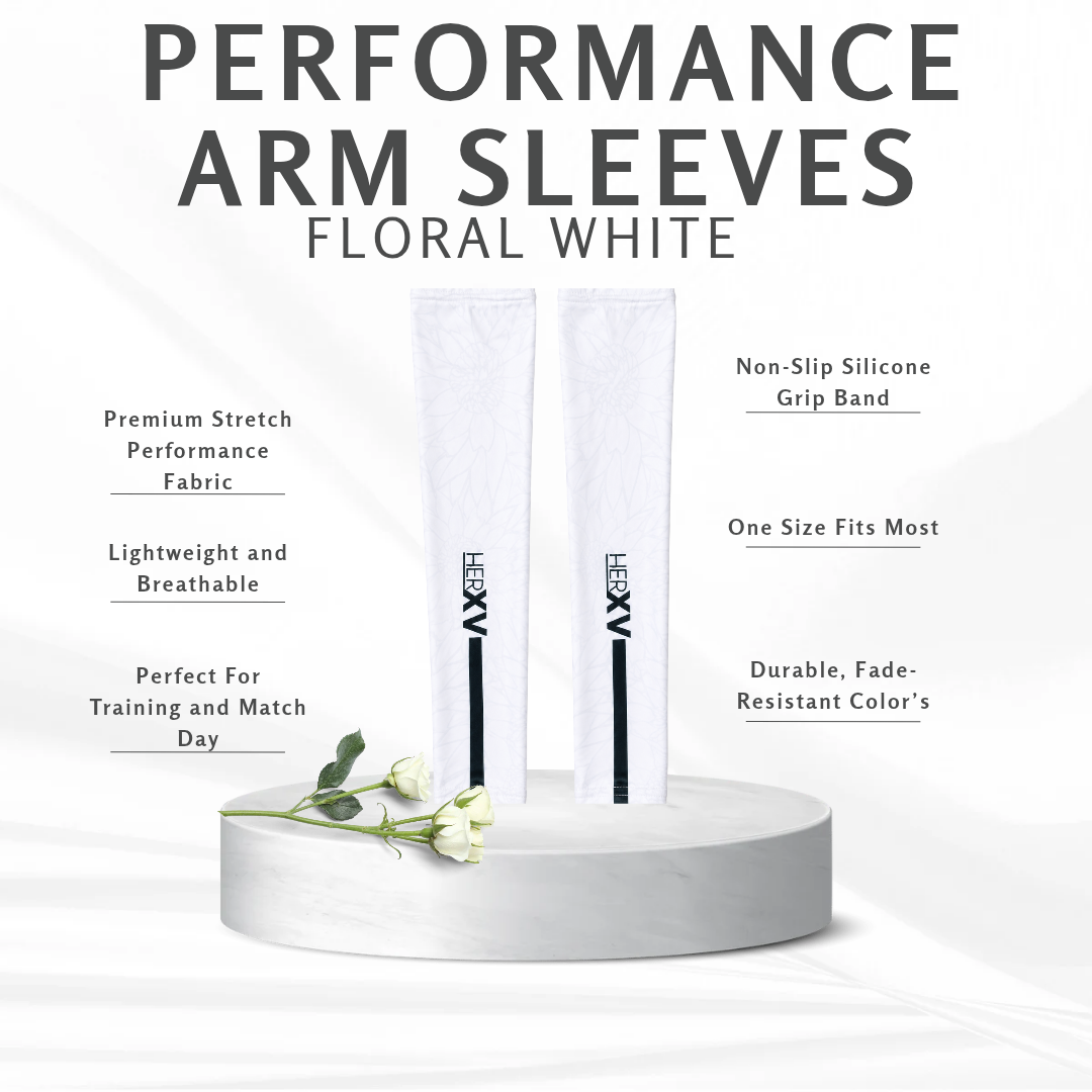 HER FIFTEEN Performance Arm Sleeves Floral White